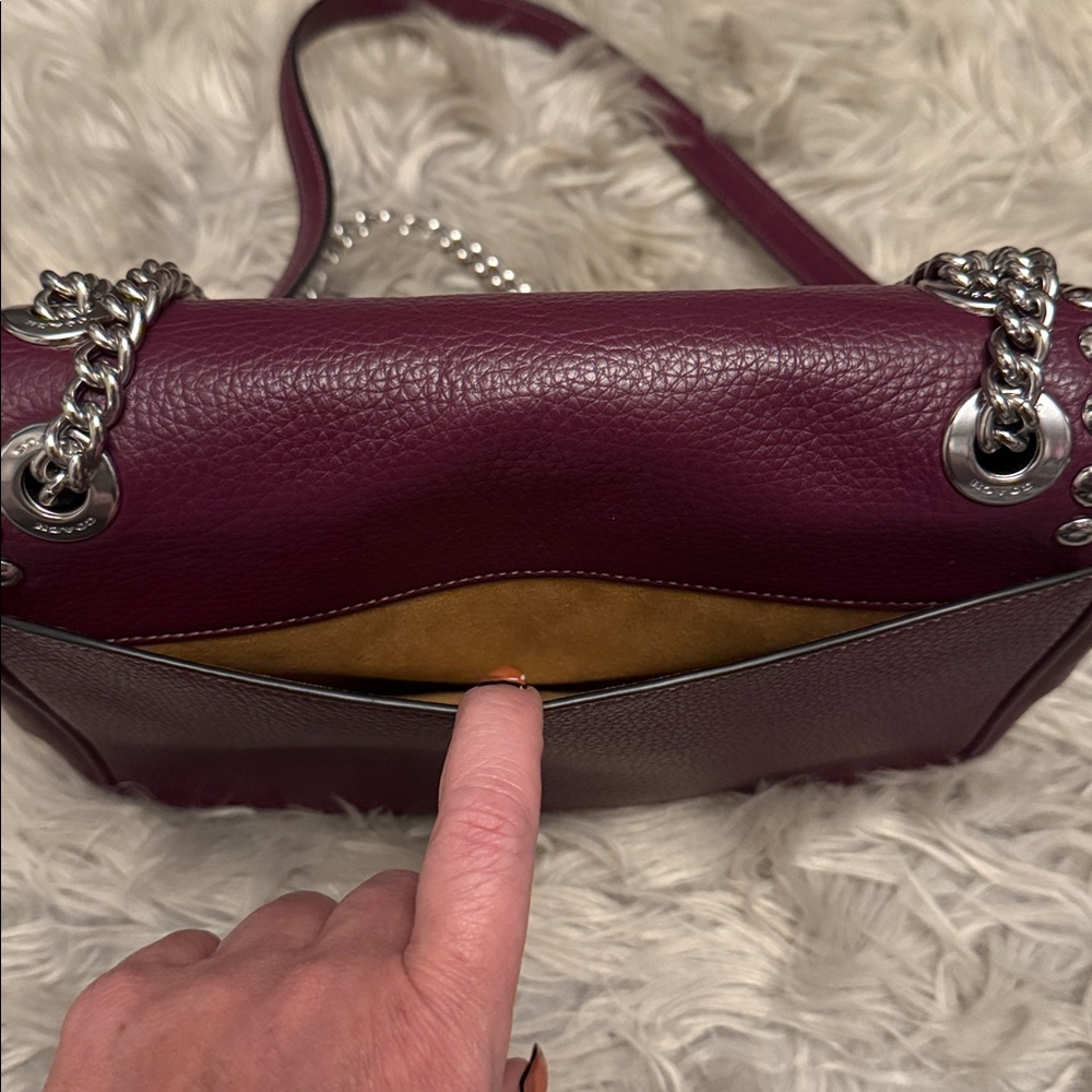 Coach Purple Leather Crossbody Bag with Studs - Picture 5 of 7